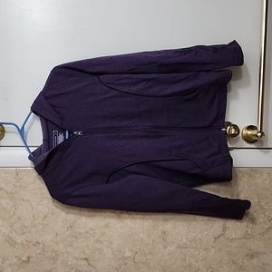 Purple tek gear hooded zip up sweatshirt